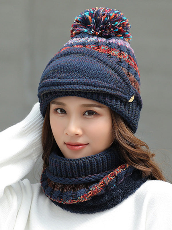 Original Three Pieces Knitting Hat+Mask+Scarf