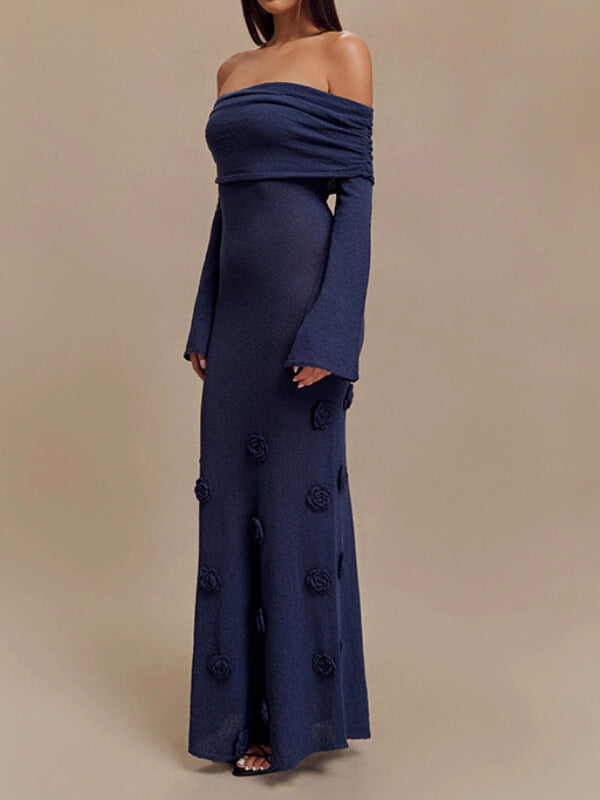 3D Floral Off Shoulder Dress Cover Up