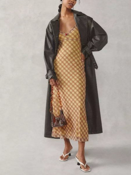 Flower Slim Backless Wrap Spaghetti Dress