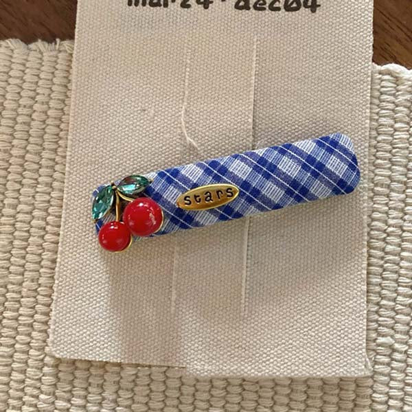 Cute Cherry Plaid Sweet Hair Clips