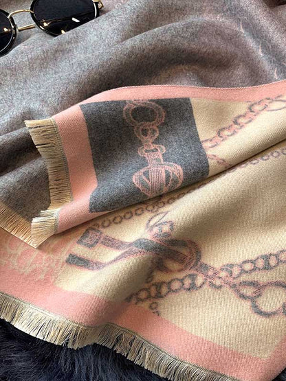 Imitation Cashmere Printed Double-Side Shawl Scarf
