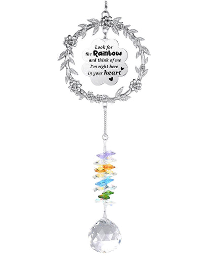 Rainbow Crystal Letter Wreath Suncatcher