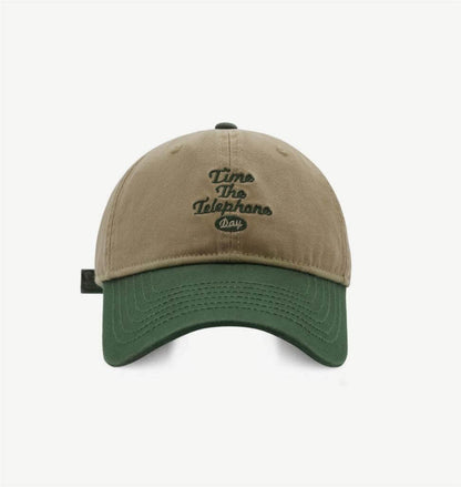 Contrast Color Embroidered Baseball Caps