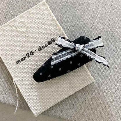 Lace Bow Knot Polka Dot Hair Clip