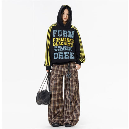 Distressed Letter Print Hoodie