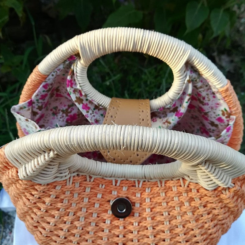 Fashion Rattan Weaving Hand Bag