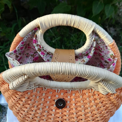 Fashion Rattan Weaving Hand Bag