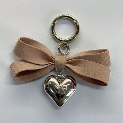 Plaid Bow Love Pendant Bag Charm