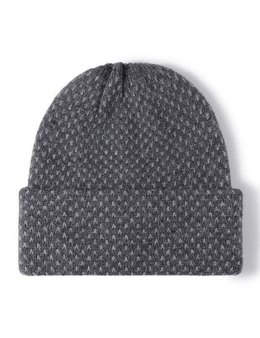 Polka Dot Knit Hat Padded Beanie