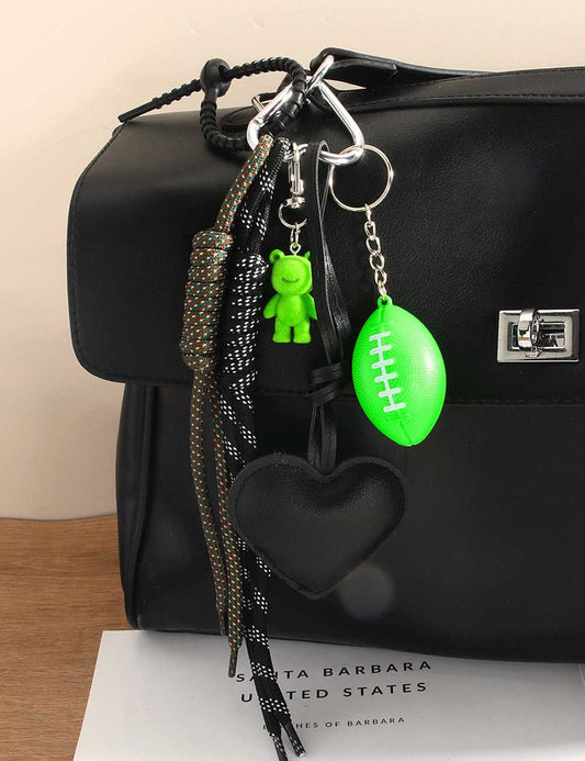 Cute Heart Mini Rugby Ball Frog Keychain