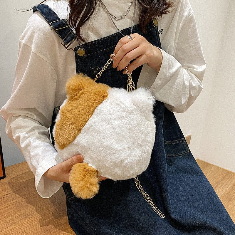 Cartoon Cute All-Match Plush One-Shoulder Diagonal Bag