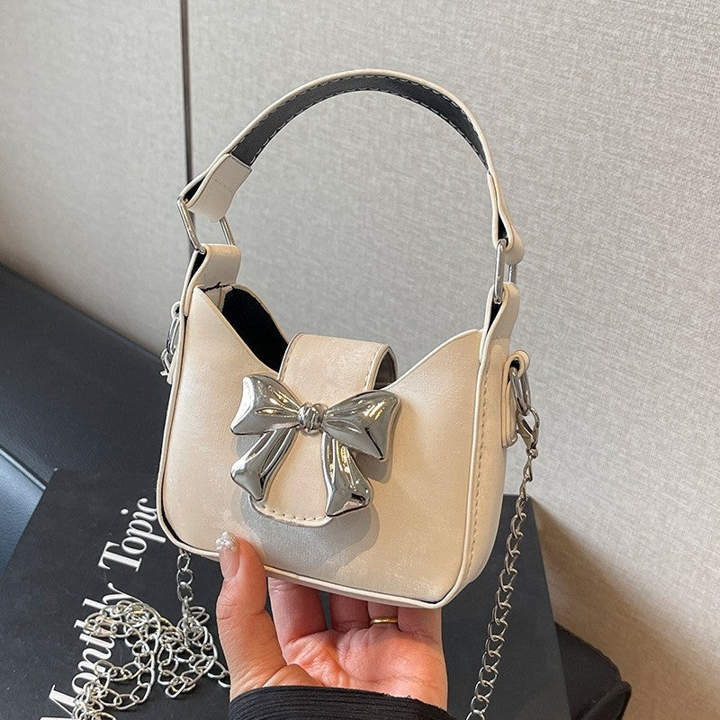Bow Decor Mini Chain Handle Bag