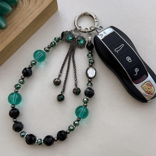 Rhinestone Bow Tassel Crystal Beaded Phone Chain