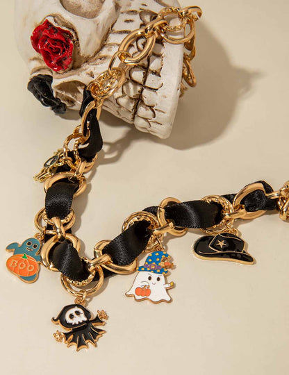 Chain Patchwork Dripping Ghost Halloween Choker