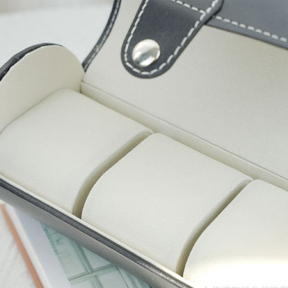 3-Slot Vintage Travel Watch Case Roll Case