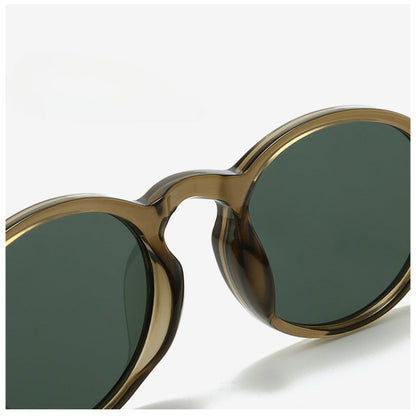 Retro Round Frame Polarized Sunglasses