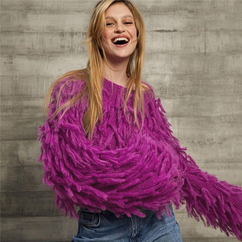 Fashionable Casual Loose Fringe Sweater
