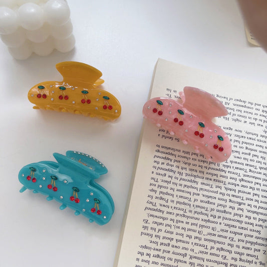 2+Cute Cherry Rhinestone Hair laws