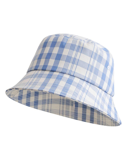 Simple Color Block Plaid Bucket Hat