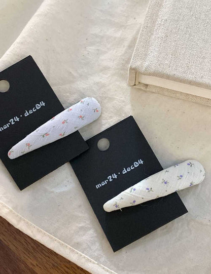 Cute Floral Print Geometric Hair Clips