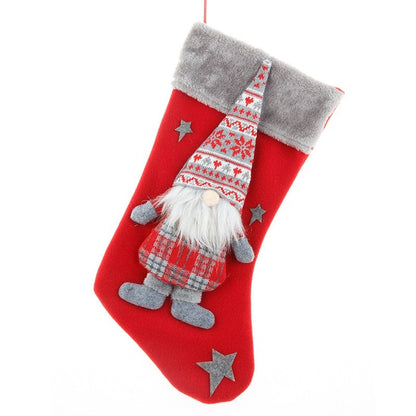 New Faceless Old Man Christmas Socks Christmas Decorations Forester Dolls Red Socks Gift Bag
