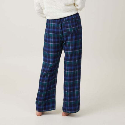 Plaid Loose Pockets Wide Leg Pants