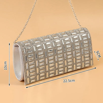 Party Vintage Glass Rhinestone Geometric Clutch Bag