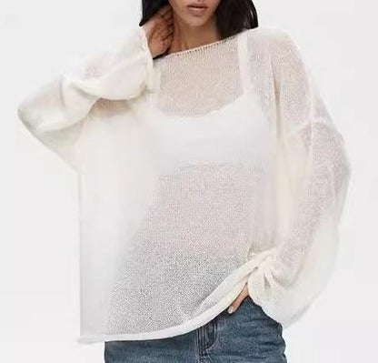 Loose Knit See Through Cover-Up Top