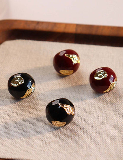 Trendy Round Enamel Drip Glaze Stud Earrings