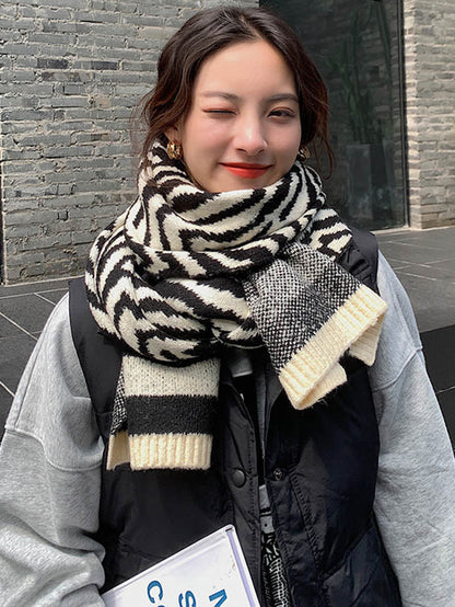 Zebra Printed Split-Joint Stylish Warm Scarf
