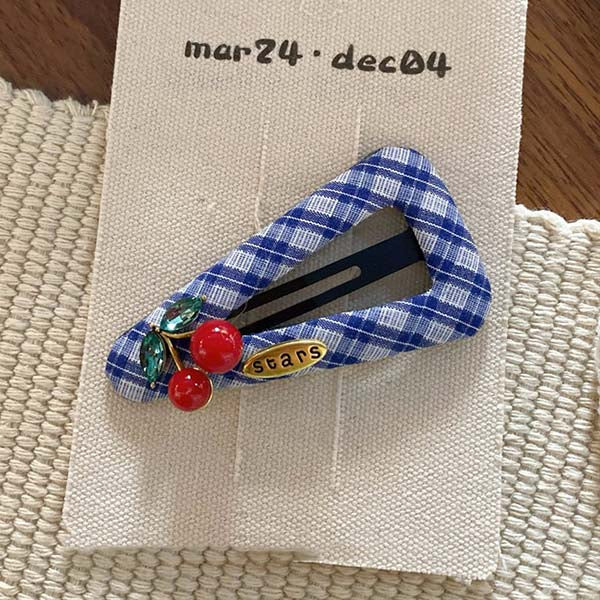 Cute Cherry Plaid Sweet Hair Clips