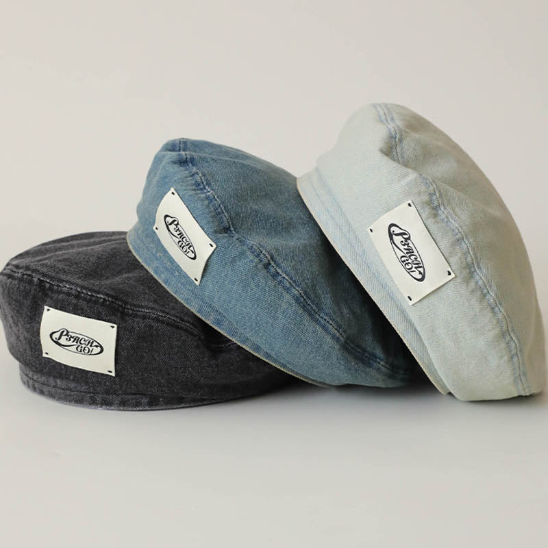 Trendy Denim Solid Color Beret Hat