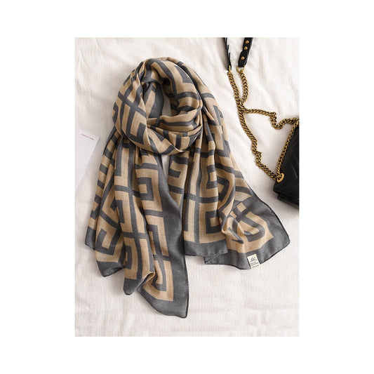 Stylish Printed Warm Sun-Proof Silk Scarf