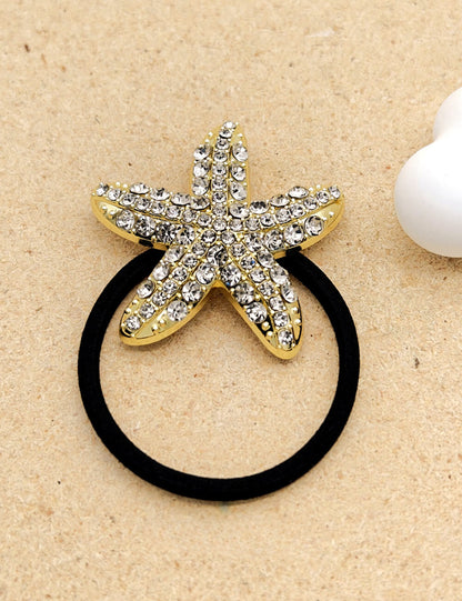 Trendy Rhinestone Starfish Ponytail Hair Tie