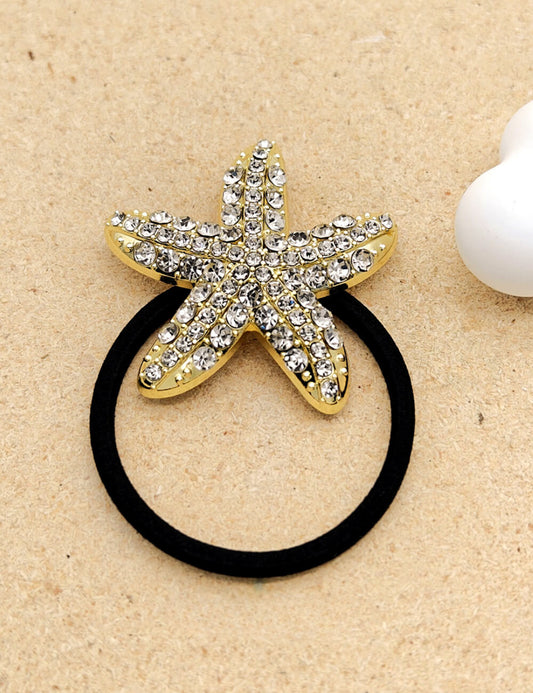 Trendy Rhinestone Starfish Ponytail Hair Tie