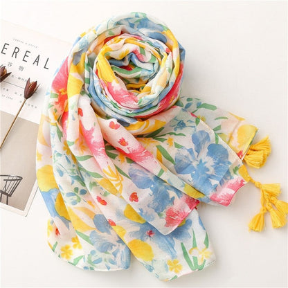 Colorful Tropical Plant Flower Beach Scarf