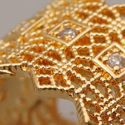 Minimalist Crown Zircon Open Adjustable Ring