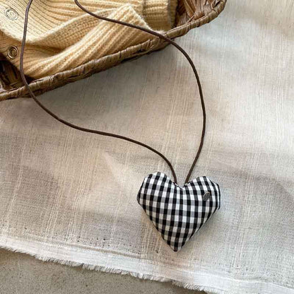 Cute Color Block Heart Keychain Bag Charm