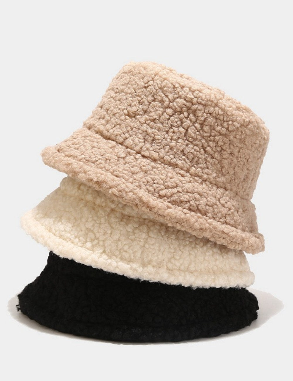 Solid Color Simple Lambswool Winter Buckrt Hats