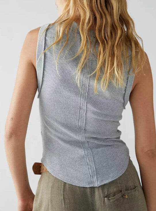 Basic Round Neck Ribbed Tank Tops