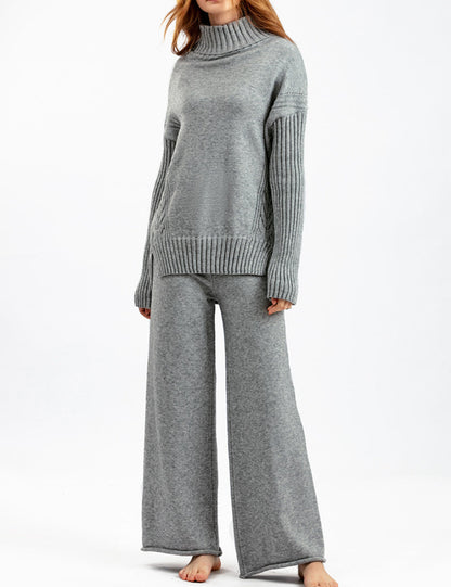 2+ Loose High Collar Knit Sets