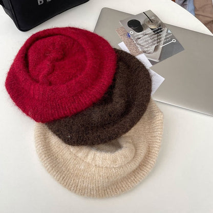 Wool Knit Beret Hat