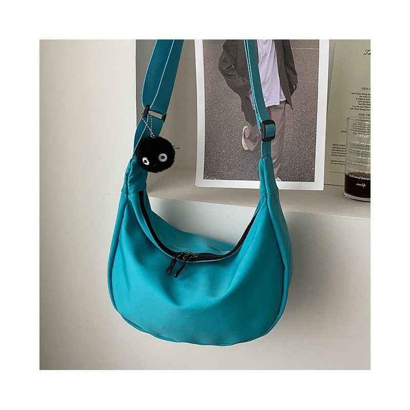 Causal Solid Color Oxford Crossbody Bag