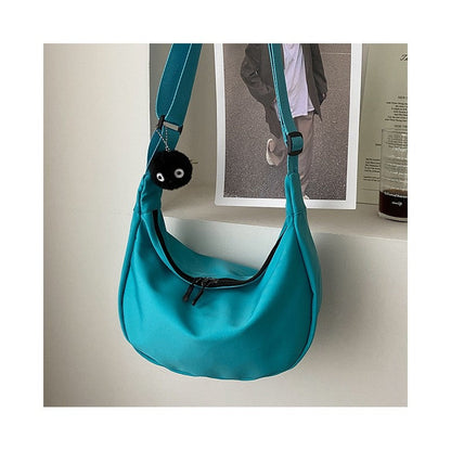 Causal Solid Color Oxford Crossbody Bag