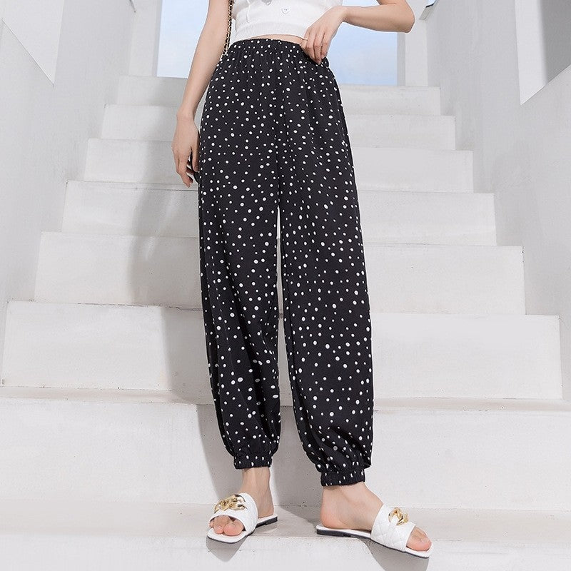 Elastic Waist Printed Baggy Harem Pants