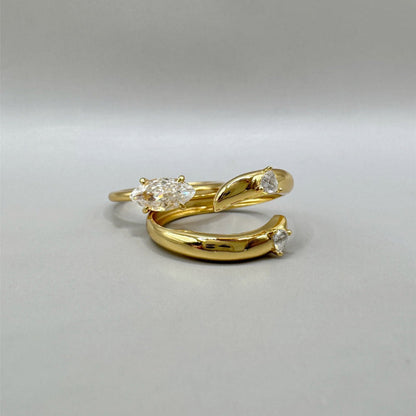 Simple Layered Rhinestone Elegant Rings