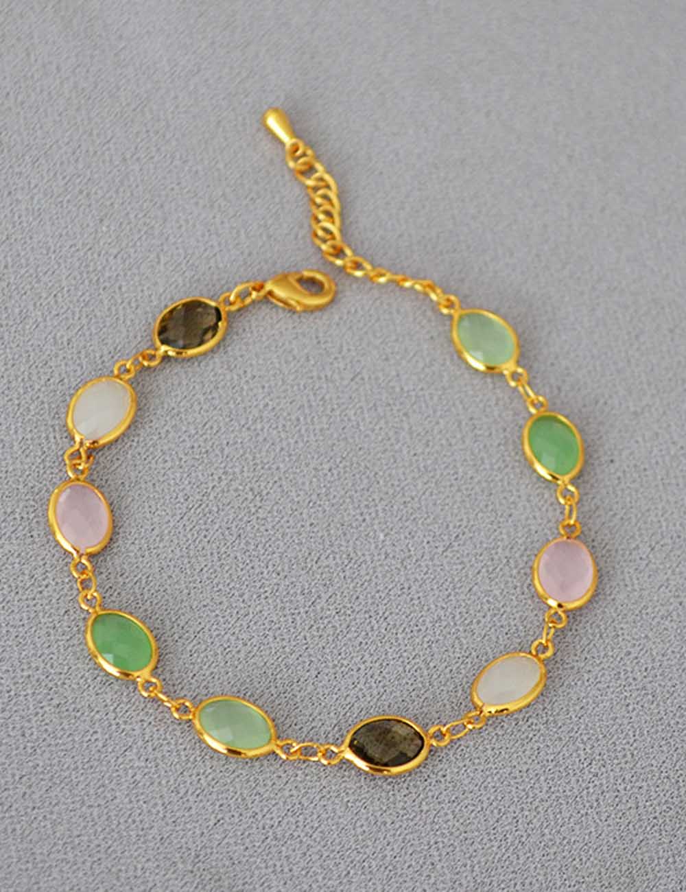 Elegant Gold Plated Crystal Chain Bracelet