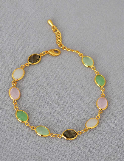 Elegant Gold Plated Crystal Chain Bracelet
