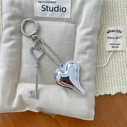 Silver Love Keychain Bag Charms