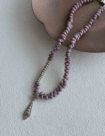 Vintage Czech Beads Clover Pendant Necklace